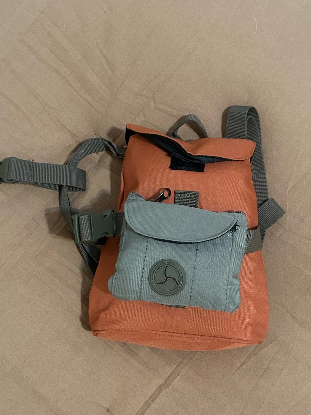 Youly Orange and Gray Dogs Backpack